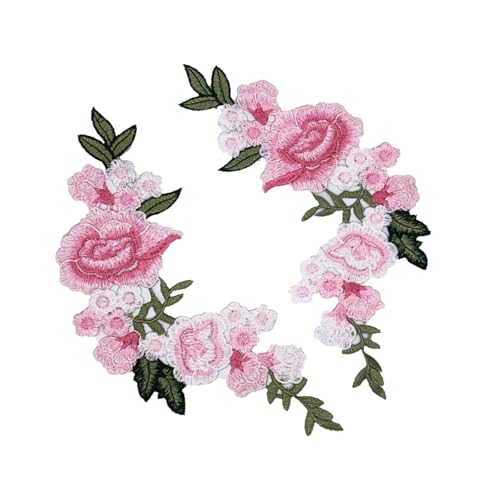 1 Paar Blumen bestickte Aufnäher Stickerei Applikation Stickerei Dekoration für Kleidung Jeans Blusen Nähen von Navna