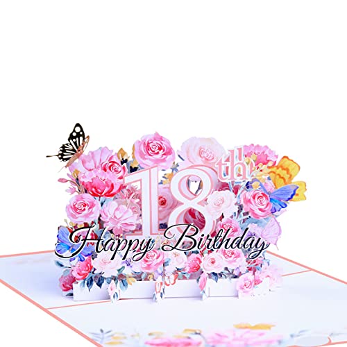 3D-Einladungskarte "Happy Birthday", Blumenfest, Gedenkkarten für Geburtstag, Muttertag, Happy Birthday Karte von Navna