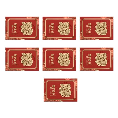 7 x 3D-Popup-Chinesische Neujahrskarten 2025 Jahr der Schlange Neujahrskarten für Familie, Freunde, Kinder von Navna