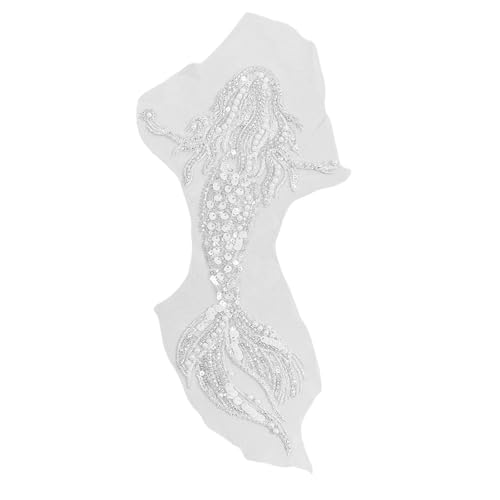 Bestickte Spitzenstoff-Patches, bestickte Pailletten, Applikation zum Aufnähen auf Kleidung, Hochzeitskleid, Applikation für Kleidung von Navna