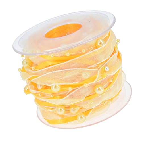 Elegantes 10 m Organzaband, Perlen, Satin, für Hochzeitsdekoration und Bastelbedarf, 10 mm breit, Weiß von Navna