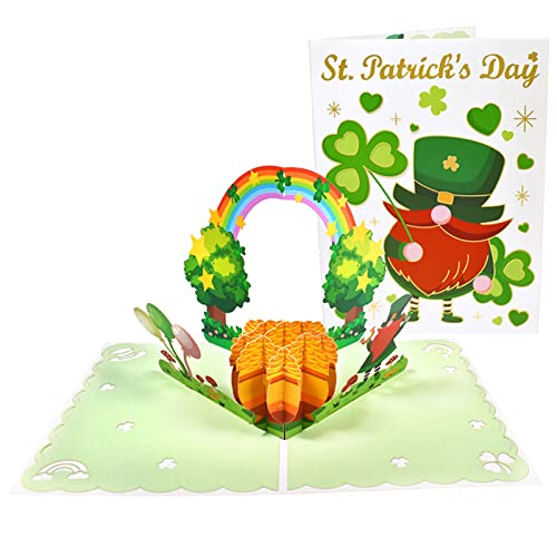 Gnome Grußkarte 3D Pop-Up Patricks Day Karten für Urlaub Geburtstag Feier Postkarten Notizkarten Geschenk 3D Postkarten von Navna