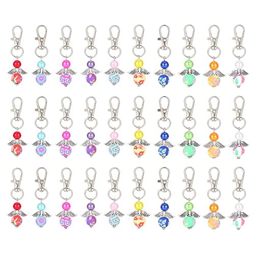 Navna 30 x Engel-Schlüsselanhänger, dekorativer Charm-Ornament, Haushaltsbedarf für Kinder, Mädchen, Jungen, Schultasche, Rucksack, Schlüsselanhänger von Navna