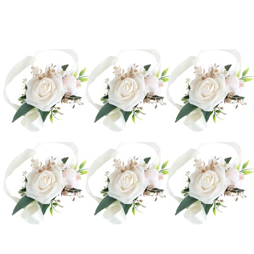 Navna Ansteckblume für das Handgelenk, elegante Ansteckblume für Brautjungfern und Gäste Navna Ansteckblume für das Handgelenk, elegante Ansteckblume für Brautjungfern und Gäste von Navna