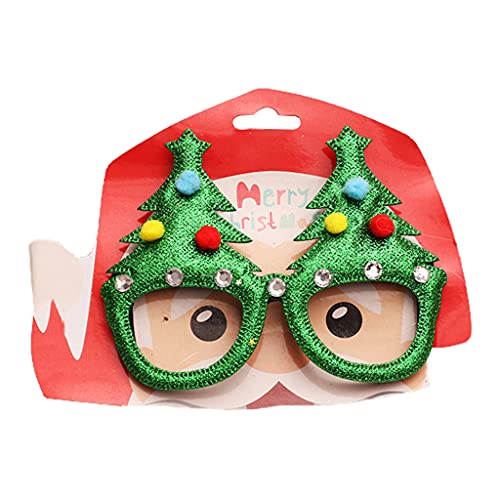 Navna Glitzer-Brillenrahmen für Weihnachten, Cartoon-Weihnachtsmannmütze, Brille, Cosplay, Party, Requisiten, Cartoon-Weihnachtsmannmütze, Brille von Navna