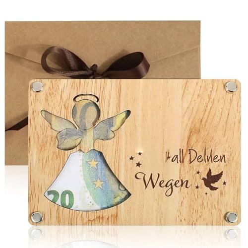 Navna Kunsthandwerklich gefertigtes Holzgeldklammer-Geschenk-Set, wiedergewonnenes Partyzubehör für Gäste, besondere Anlässe, individuelles Design, einzigartige Holzparty von Navna