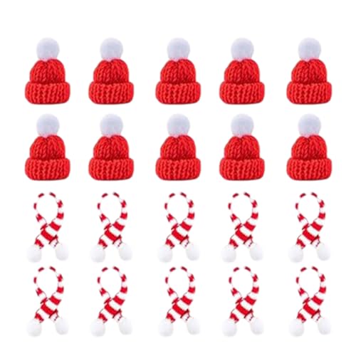 Navna Set mit 20 weihnachtlichen Miniatur-Hut-Dekorationen, modisches Accessoire für stilvolle Flaschen und Partyzubehör, Dekoration von Navna