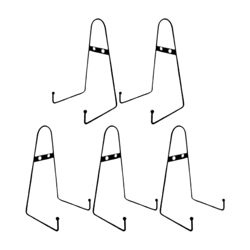 Navna Set mit 5 Wandhalterungen, Metall-Staffelei zum Präsentieren von Kunstwerken, dekoratives Schnörkelregal, praktische, vertikale Tellerständer von Navna