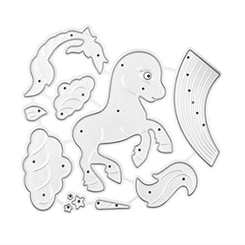Regenbogen-Pferd Metall Stanzformen Schablone DIY Scrapbooking Album Stempel Papier Karte Stanzformen von Navna