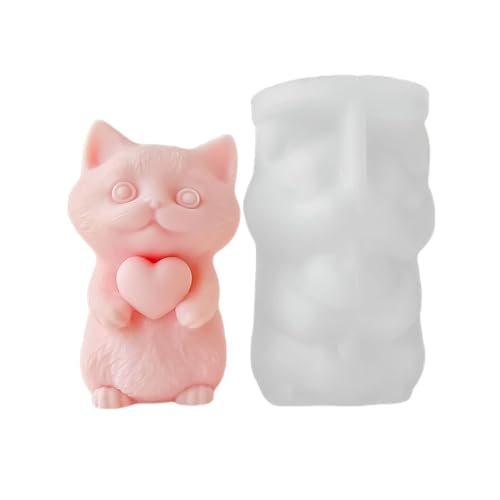 Schöne Katzenform Form Flexible Silikonkerzenform Schmuck Schmuck Erzeugen Sie Spannungslinderung Spielzeugzubehör Formen Klare von Navna