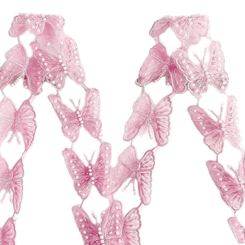 Schöne Pailletten-Applikationen, Schmetterlingsspitze, Brautkleid, Verzierung für kreative Projekte von Navna