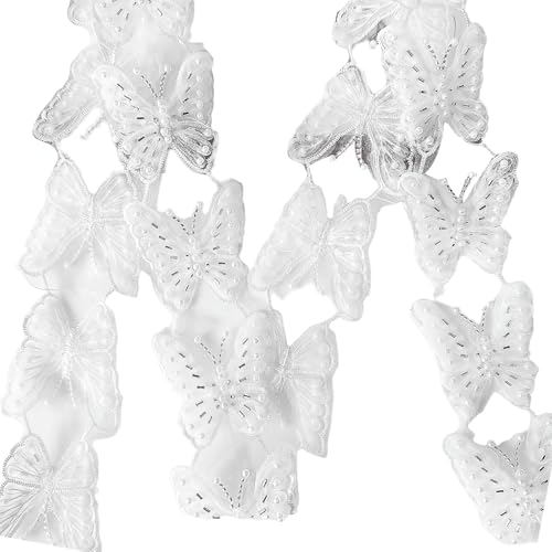 Schöne Pailletten-Applikationen, Schmetterlingsspitze, Brautkleid, Verzierung für kreative Projekte von Navna