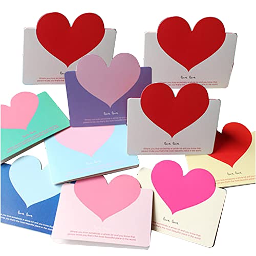Valentinstagskarten mit Umschlägen, Herzen, Valentinstagskarten, Einladungskarten für Jahrestag, Hochzeit, Party, Freund, Freundin, Valentinstagskarten-Set, 10 Stück von Navna