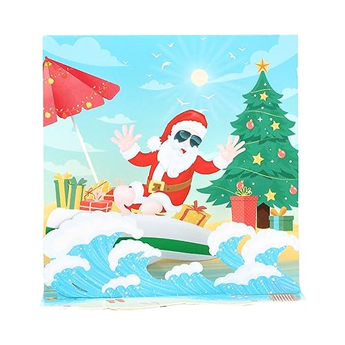 Weihnachtsmann-Weihnachtskarte, Papiergrußkarte, Segen, exquisite Handwerkskunst für unvergessliche saisonale Wünsche, handgefertigte Grußkarte, Festival, Feier, Sammelgrußkarte von Navna