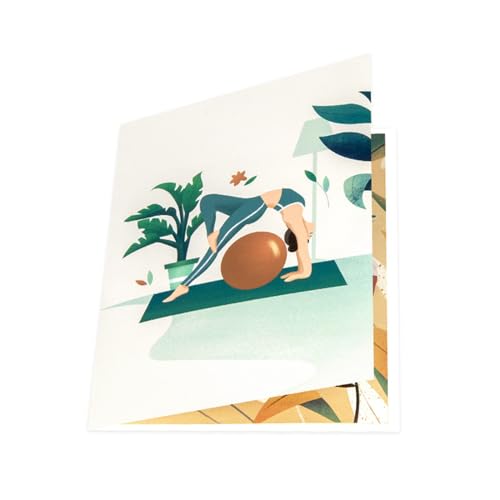 Yoga-Geburtstagskarte für Frauen, 3D-Popup-Grußkarte mit Umschlag für Freunde, Fitness, Sportliebhaber, Papierpostkarten, Partygeschenk, Popup-Karte von Navna