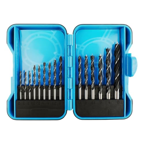 15-teiliges Brad Point Drill Set - Präzisions-Holzbearbeitungsbohrer für saubere, genaue Löcher in Holz & weichen Materialien von Navoys