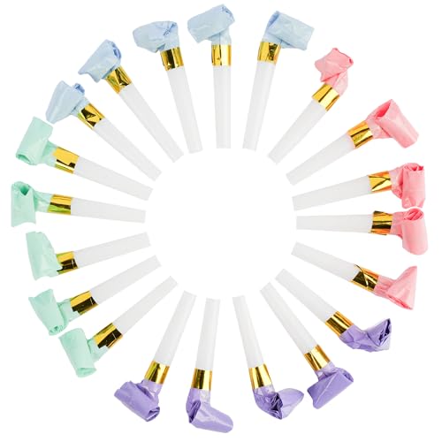 20 Stück Party Gebläse – 8 cm bunte Pfeifen, Partytütenfüller und Gastgeschenke, Folienblasen, für Geburtstage, Junggesellinnenabschiede und Junggesellenabschiede, Unisex Geräuschspielzeug (Pastell 20 Stück Party Gebläse – 8 cm bunte Pfeifen, Partytütenfüller und Gastgeschenke, Folienblasen, für Geburtstage, Junggesellinnenabschiede und Junggesellenabschiede, Unisex Geräuschspielzeug (Pastell von Navoys