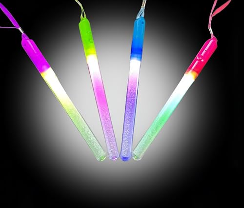 4 Stück Leuchtende Mini-Glitzer-Blitzstäbe – Knopfaktivierte Leuchtstäbe, 3 Blinkmodi, inklusive Tragegurt, leuchtet im Dunkeln, Zauberstab, blau, grün, rot und rosa, tolles Gastgeschenk 4 Stück Leuchtende Mini-Glitzer-Blitzstäbe – Knopfaktivierte Leuchtstäbe, 3 Blinkmodi, inklusive Tragegurt, leuchtet im Dunkeln, Zauberstab, blau, grün, rot und rosa, tolles Gastgeschenk von Navoys