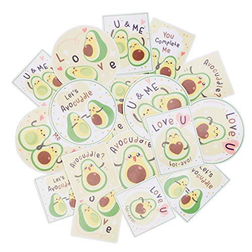 Navy Peony Lustige Avocadofrucht Sticker-Set (18er-Pack) – wasserfest, langlebig, passgenau | Quadratische, vertikale Sticker für Planer | große, runde Aufkleber für Laptops, Wasserflaschen von Navy Peony