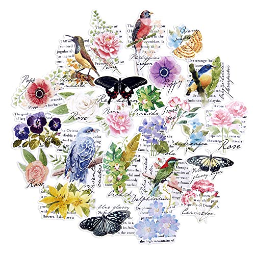 Navy Peony Vintage-Frühlings-Sticker (25 Stück) – Süß, Wasserdicht, Langlebig | Sticker für Wasserflaschen, Laptops, Scrapbooks & Journals von Navy Peony
