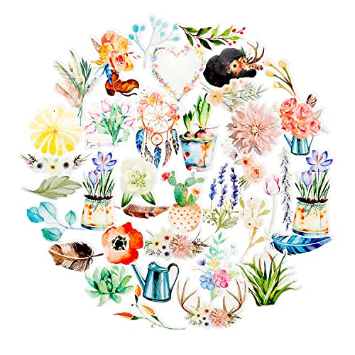 Navy Peony wunderschöne Aquarell Blumenaufkleber | Aufkleber Set für Ihre Laptops Handyhüllen und -schalen und Tagebücher | wasserdicht | 37 Stück von Navy Peony