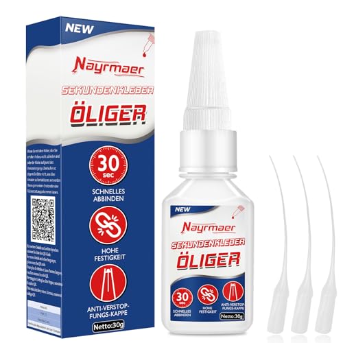 Nayrmaer Öliger Kleber 30g, Sekundenkleber Extra Stark, Schweißen Hochfester Ölkleber für Kunststoff, Keramik, Leder, Gummi, Metall, Holz usw. von Nayrmaer