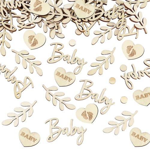 Nayyana 70 Stück Tischdekoration für Babyparty, Babyblätter, Holzkonfetti, Geschlecht offenbaren, Party, Oh Baby, Geburt, Schwangerschaft, Ankündigung, Babyparty, Dekoration, Tisch Nayyana 70 Stück Tischdekoration für Babyparty, Babyblätter, Holzkonfetti, Geschlecht offenbaren, Party, Oh Baby, Geburt, Schwangerschaft, Ankündigung, Babyparty, Dekoration, Tisch von Nayyana