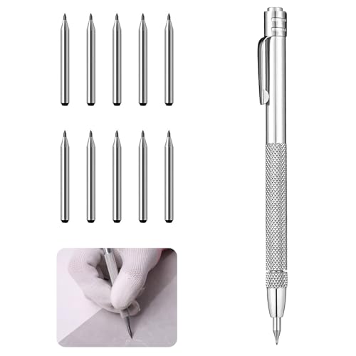 Nazaz Wolframcarbid Stift, Anreißspitze wird mit 10 Ersatzspitzen geliefert, Anreissnadel Hartmetall mit Magnet perfekt für Blech, Glas, Keramik, gehärteten Stahl und mehr Nazaz Wolframcarbid Stift, Anreißspitze wird mit 10 Ersatzspitzen geliefert, Anreissnadel Hartmetall mit Magnet perfekt für Blech, Glas, Keramik, gehärteten Stahl und mehr von Nazaz