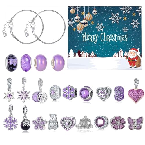 Nbbwwu Christmas Countdown Kalender - 24 Tage Urlaubs Kalender Armband - Festliche Schmuck Armband Bastelset Für Bastelparty Festliche Aktivitäten Fest von Nbbwwu