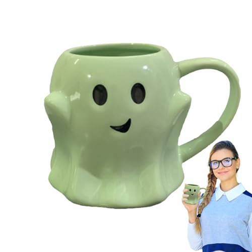 Nbbwwu Halloween Becher,440ml Geisterform Tasse | Getränkebecher Für Buchclub Sitzungen Studentenwohnheim Feiertage Küche Party Spieleabend Alltagsgebrauch von Nbbwwu