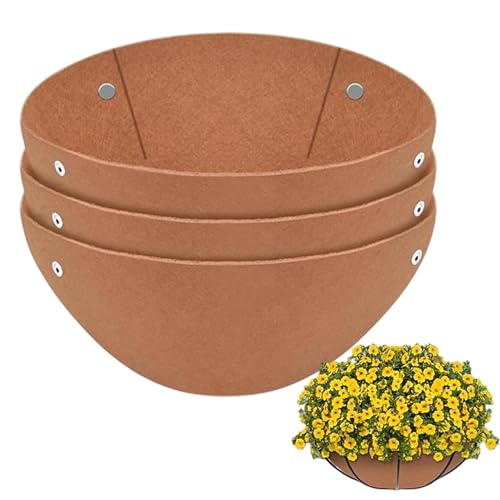 Nbbwwu Pflanzgefäß Liner | Blumenwachstum Filzmatte - Runde Korbeinlagen Set mit 3 Blumentopf-Drainageeinsatz für Indoor Outdoor Pflanzgefäß Gartendekoration von Nbbwwu