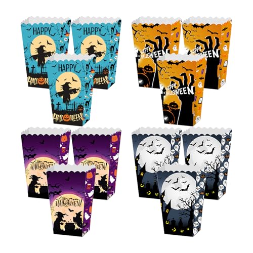 Nbbwwu Süßes oder Saures Popcorn-Box, Popcorn-Partygeschenkboxen – Snack-Leckerli, Süßigkeiten, Keksbehälter für Filmabend, Halloween, Party, und Mädchen von Nbbwwu