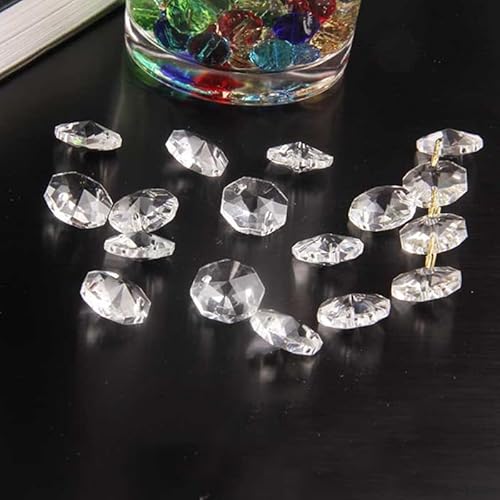 50 Stück klare Glasperlen, 14 mm, achteckige Charms, Kronleuchter-Anhänger 50 Stück klare Glasperlen, 14 mm, achteckige Charms, Kronleuchter-Anhänger von NbgrvB