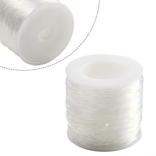 Elastische Schnur für Schmuckherstellung, Bastelprojekte, transparente Perlenschnur, 100 m, Stretchschnur (0,6 mm) von NbgrvB