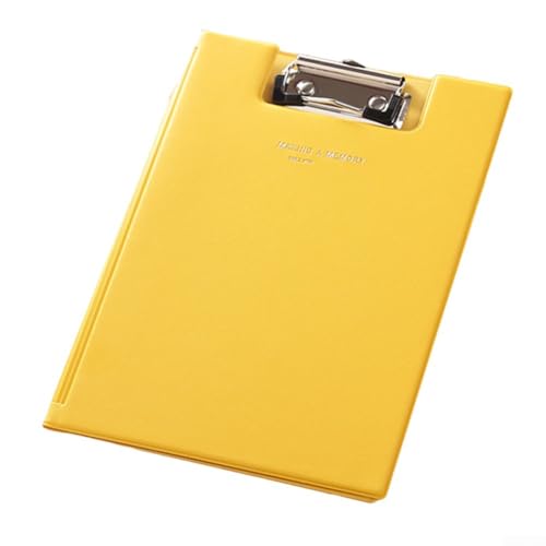 Kunststoff-Klemmbretter mit Metallclip, farbige Klemmbretter, flaches Klemmbrett, 32,5 x 22,5 cm, Standardbriefgröße, Bürobedarf, Klassenzimmer (gelb) von NbgrvB