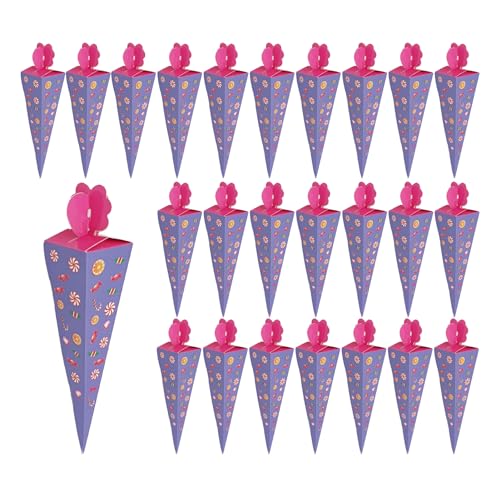 Nchdewui 100 StüCk Sweet Cone Cone Box, Kegel, Kegel SüßIgkeiten FüR Hochzeit Taufe Fest Geburtstag Baby Dusche Konfetti Reis (Purple) von Nchdewui