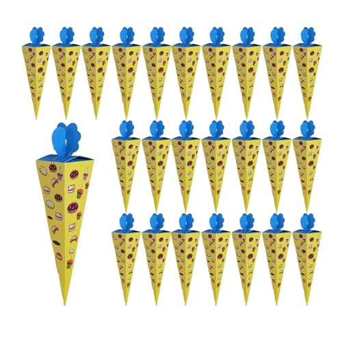 Nchdewui 100 StüCk Sweet Cone Cone Box, Kegel, Kegel SüßIgkeiten FüR Hochzeit Taufe Fest Geburtstag Baby Dusche Konfetti Reis (Yellow) von Nchdewui