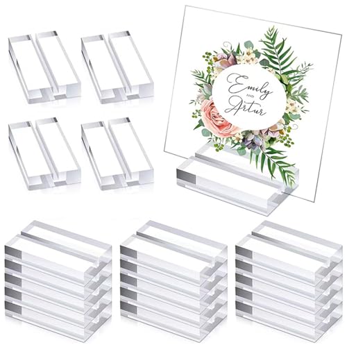 Nchdewui 20 Stück Acryl Tischkartenhalter, Acryl Kartenständer, Postkartenständer, Menühalter für Restaurants, Transparenter Tischkartenhalter für Hochzeit Geburtstag Party (5 * 5 * 1cm) von Nchdewui