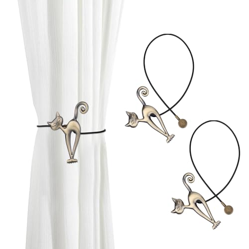 2 Stück Magnetische Vorhang Raffhalter,Vorhang Clips Magnet Raffhalter,Gardinen Raffhalter Halter Vorhangbinder für Zuhause, Büro, Hotel Fenster Dekoration von Ndjiloik