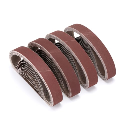 Schleifbänder 30 x 533 mm 48 Stück,Schleifband Set je 6 x Korn 40/60/80/120/180/240/320/400 für Bandschleifer Schleifmaschine,Am besten für Holz und Farbe Polieren Metall Schleifbänder 30 x 533 mm 48 Stück,Schleifband Set je 6 x Korn 40/60/80/120/180/240/320/400 für Bandschleifer Schleifmaschine,Am besten für Holz und Farbe Polieren Metall von Ndjiloik