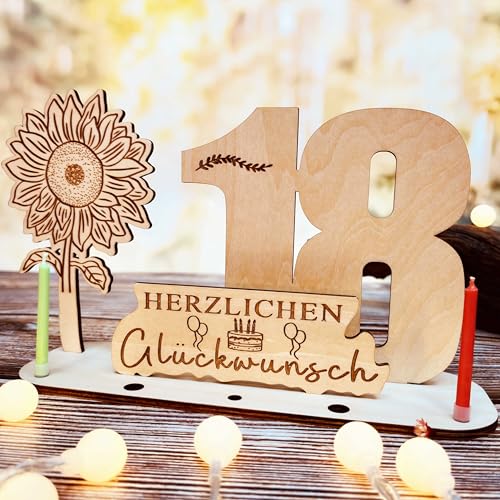 Neamon Einzigartig Sonnenblumen 18 Geburtstag Frauen & Männer Geschenk Geldgeschenke Geburtstag Holz-Schild Gästebuch 18 Geburtstag Mann Deko Personalisierbares Geschenk (18) von Neamon
