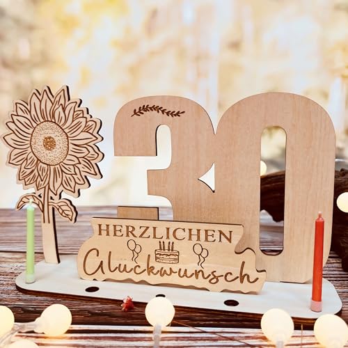 Neamon Einzigartig Sonnenblumen 30 Geburtstag Frauen & Männer Geschenk Geldgeschenke Geburtstag Holz-Schild Gästebuch 30 Geburtstag Mann Deko Personalisierbares Geschenk (30) von Neamon