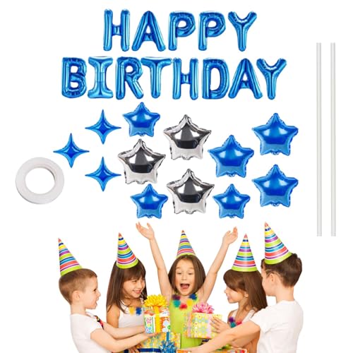Neamou Alles Gute zum Geburtstag-Banner-Ballon, alles Gute zum Geburtstag-Ballon-Buchstaben,Geburtstagsparty-Luftballons | Aufblasbare Party-Dekoration, Buchstaben-Happy-Birthday-Luftballons mit 12 von Neamou