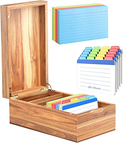 Neando 7.6x12.7 cm Karteikartenhalter, Akazienholz-Karteikartenbox mit 20 Karteikarten und 200 Notizkarten, Notizkarten-Organizer-Etui, Holz-Schreibtisch-Organizer, 14 cm Bx25 cm Tx10 cm H Neando 7.6x12.7 cm Karteikartenhalter, Akazienholz-Karteikartenbox mit 20 Karteikarten und 200 Notizkarten, Notizkarten-Organizer-Etui, Holz-Schreibtisch-Organizer, 14 cm Bx25 cm Tx10 cm H von Neando