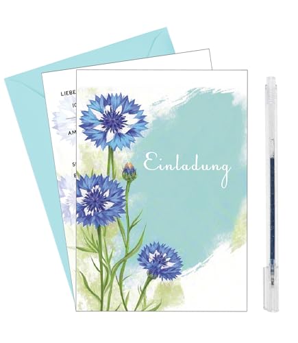 Nearockle Kornblume Einladungskarten Kindergeburtstag Mädchen 12 Stück mit Blau Blitzstift und Umschlägen,Einladungskarten Geburtstag HochzeitCommunion Confirmation Nearockle Kornblume Einladungskarten Kindergeburtstag Mädchen 12 Stück mit Blau Blitzstift und Umschlägen,Einladungskarten Geburtstag HochzeitCommunion Confirmation von Nearockle