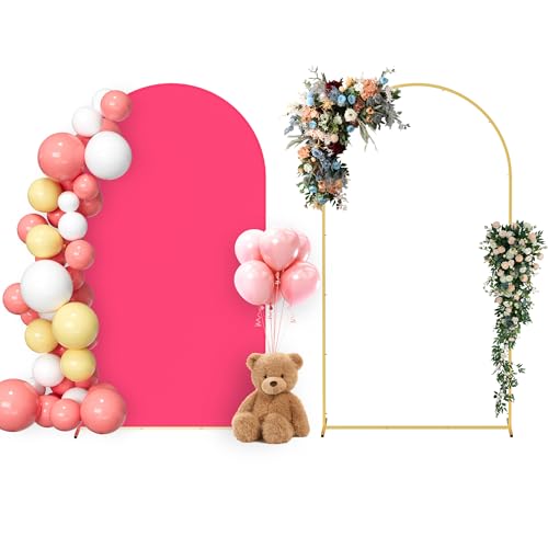 Neatsure Bogen-Hintergrundständer und Abdeckungs-Set, 2 m, Metall-Fotoballon-Bogen-Hintergrundständer für Hochzeit, Geburtstag, Party, Babyparty, Zeremonie, Abschlussfeier, Dekoration, Fuchsia Neatsure Bogen-Hintergrundständer und Abdeckungs-Set, 2 m, Metall-Fotoballon-Bogen-Hintergrundständer für Hochzeit, Geburtstag, Party, Babyparty, Zeremonie, Abschlussfeier, Dekoration, Fuchsia von Neatsure