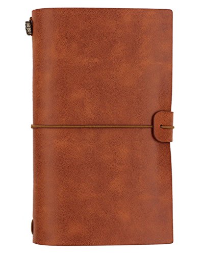 NectaRoy Leder Cover Notebook Retro Vintage Tagebuch Notizblock Studenten Favor mit Karten Inhaber, Größe 12 * 20cm Tagebuch zum Selbst Gestalten für Individuelle Reiseberichte von NectaRoy