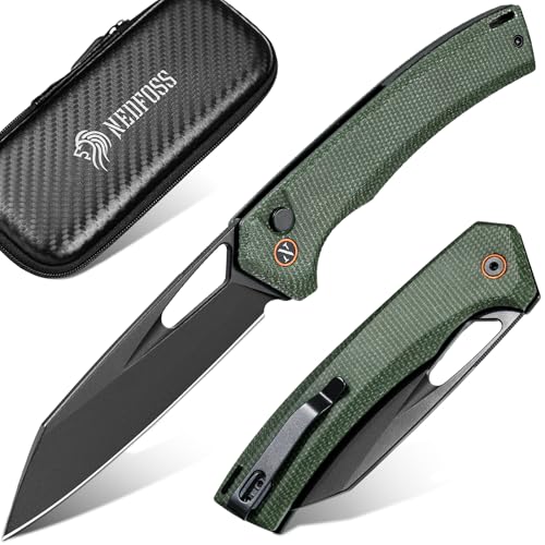 NedFoss MAMBA II Klappmesser, 8.8CM 14C28N Stahl Taschenmesser mit Button-Lock, Einhandmesser mit Micarta Griff, Outdoor Messer mit Gürtelclip, Survival Messer für den Alltag, Sammlung & Geschenk NedFoss MAMBA II Klappmesser, 8.8CM 14C28N Stahl Taschenmesser mit Button-Lock, Einhandmesser mit Micarta Griff, Outdoor Messer mit Gürtelclip, Survival Messer für den Alltag, Sammlung & Geschenk von NedFoss