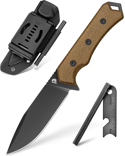 NedFoss BOAR Survival Messer, 10.5cm Full Tang D2 Stahl Outdoor Messer mit Micarta Griff, Sharfe Bushcraft Messer mit Feuerstahl, Jadgmesser mit Kydexholster, Fahrtenmesser für Camping, Angeln NedFoss BOAR Survival Messer, 10.5cm Full Tang D2 Stahl Outdoor Messer mit Micarta Griff, Sharfe Bushcraft Messer mit Feuerstahl, Jadgmesser mit Kydexholster, Fahrtenmesser für Camping, Angeln von NedFoss