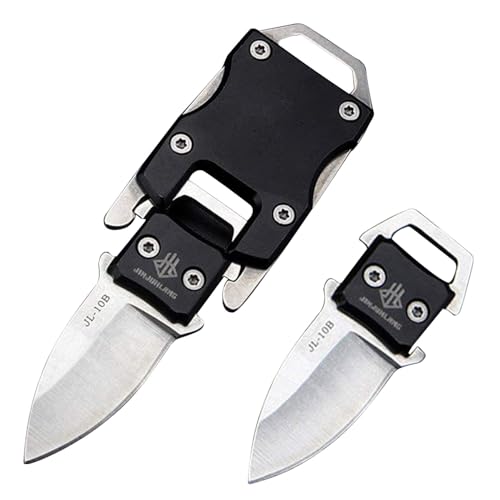 NedFoss Messer Outdoor Mini Klein EDC Taschenmesser schlüsselanhänger Taschenwerkzeug Gürtelmesser (schwarz) von NedFoss